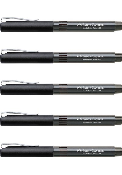 Faber-Castell 5405 Roller Kalem 0.5 Mm Iğne Uçlu Siyah 5 Adet