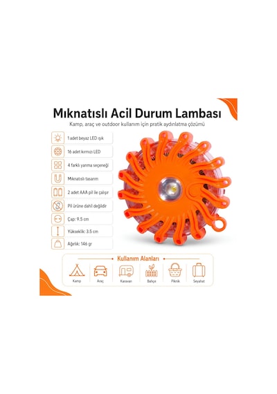 Freecamp Fc-380190 Mıknatıslı Acil Durum Lambası Beyaz