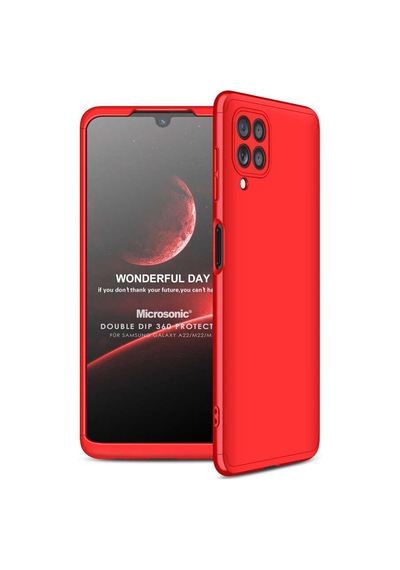 Microsonic Samsung Galaxy Uyumlu A22 Kılıf Double Dip 360 Protective