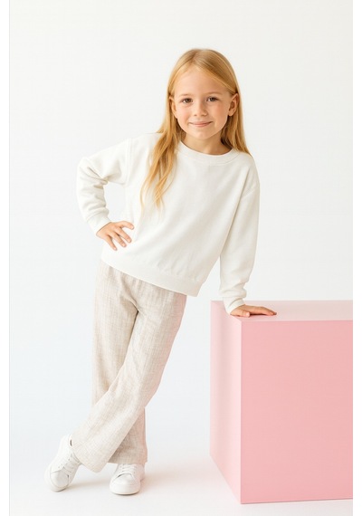 Esila Kids Kız Çocuk Pantolon Bej Renk Mevsimlik Alt