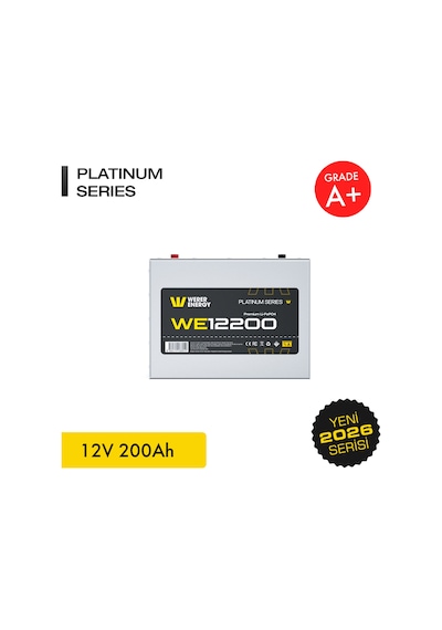 Werer Energy 12V 200Ah LiFePO4 Platinum Series Bluetooth'lu Lityum Demir Fosfat Akü