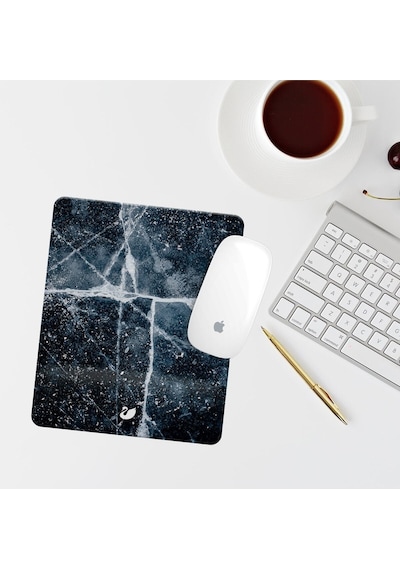 Siyah Mermer Desen Bilek Destekli Dikdörtgen Mouse Pad Mouse Altlık Mousepad