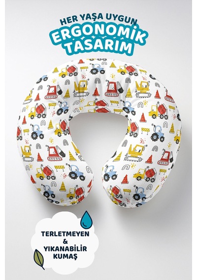 İnşaat Araçları Desenli Pamuklu Boyun Yastığı - Çizgi Stil Renkli Çocuk & Yetişkin Seyahat Yastığı Soluk Lavanta Antrasit İnşaat Araçları Desenli Pamuklu Boyun Yastığı - Çizgi Stil Renkli Çocuk & Yetişkin Seyahat Yastığı Soluk Lavanta Antrasit