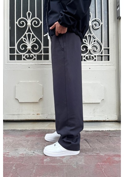 Flaw Bel Lastikli Baggy Gabardin Pantolon Füme Füme