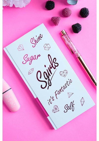 Sgirls- Sert Kapak Planlayıcı Defter 8,5x18,5 Cm , 100 Gr. 80 Yaprak Ivory. Beyaz