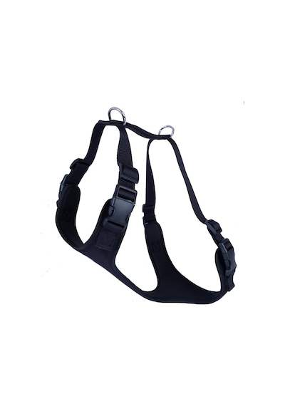 Doggie Havalı Dokuma Köpek Göğüs Tasması 2.5 x 70-80 CM Siyah