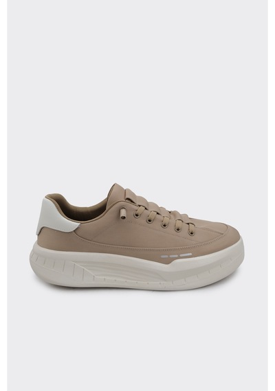 Derinet Bağcıklı Comfort Taban Erkek Sneaker Vizon Vizon