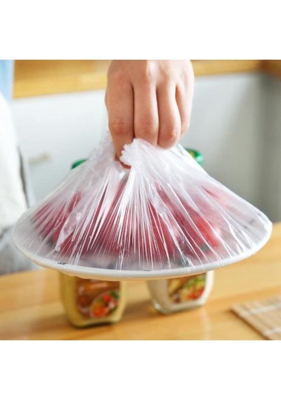 100 Lü Yeniden Kullanılabilir Elastik Plastik Kase Kapakları Şeffaf, 12x30 Cm, Hava Geçirmez Gıda Saklama Bonesi, Ev Ve Restoran İçin Beyaz - Çok Renkli