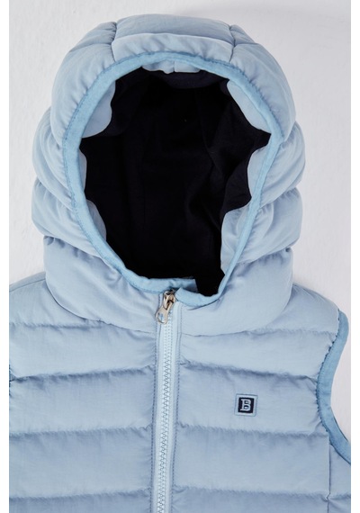 Benitto Kids Kapüşonlu Erkek Bebek Çocuk Yelek 51306 Mavi