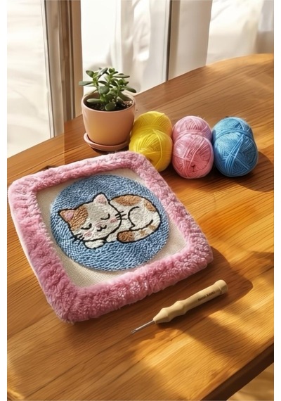 Lila Çiçekli 25x25 Cm Kombinasyon Özellikli Punch Ve Tüm Nakışlara Uygun İğneli/telli Ahşap Kasnak Kılıf Hediye
