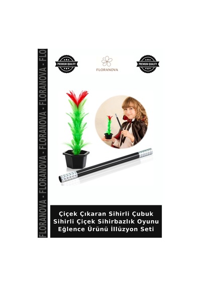 Çiçek Çıkaran Sihirli Çubuk Sihirli Çiçek Sihirbazlık Oyunu Eğlence Ürünü İllüzyon Seti