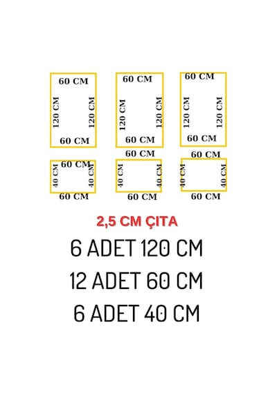 Rustik Tasarım Boyanabilir Çıta Hazır Kesim (ANKA125)
