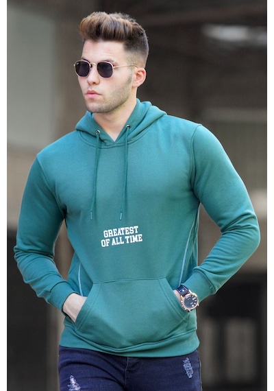 Madmext Madmext Yeşil Baskılı Kapşonlu Sweatshirt 5292-yeşil Yeşil