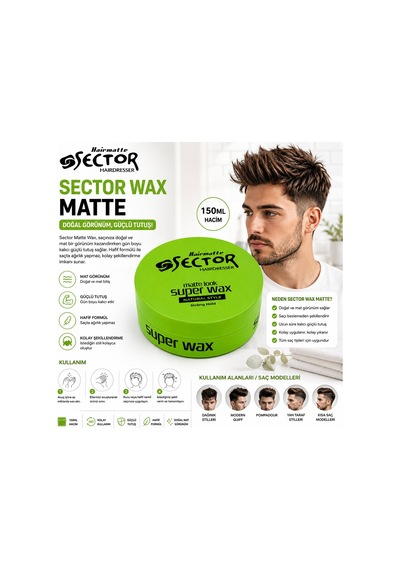 Sector Süper Wax Saç Şekillendirme Krem 150ml Matte Look - 48'li Paket