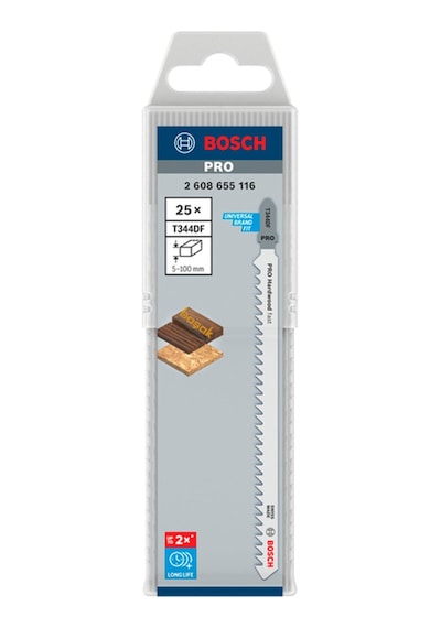 Bosch Pro T 344 Df 25'li 152 Mm Uzun Sert Ahşap Dekupaj Ucu 2608655116