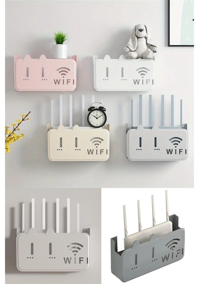 Beyaz Pleksi Kedi Desenli Wifi Kutusu Duvar Asılabilir Sigorta Ve Modem Saklama Kutusu 25x15x6 Cm Diğer
