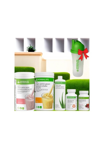 Shaker Hızlandırılmış Set 1 Ahududulu 1 Muzlu Formül 1 Shake 1 Aloe 1 Ahududu Çay 1 Thermo
