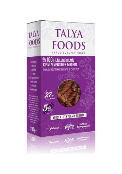3 Adet Talya Foods Kırmızı Mercimek & Nohut Makarnası 200g