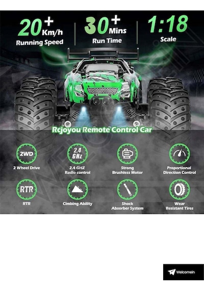 Welcomein Oyuncak 2.4 Ghz Uzaktan Kumandalı Şarjlı Led Işıklı Drift Atan 20 Km Hız Yapan Off Road Araba