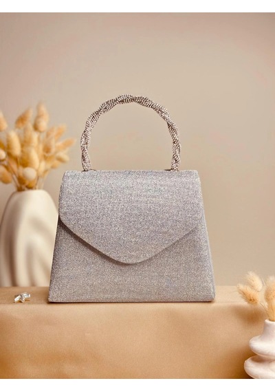 Elora Atelier Elora Lurex Dokulu Simli Gümüş Çanta Çok Renkli
