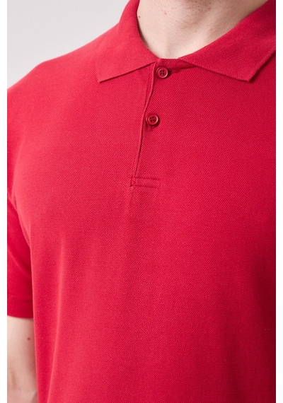 Galanthus Polo Yaka T-shirt - Pamuklu, Nefes Alabilir, Klasik Tasarım Bordo