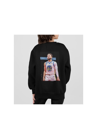 Stil X Stephen Curry Baskılı Bisiklet Yaka Çocuk Tshirt Siyah-1