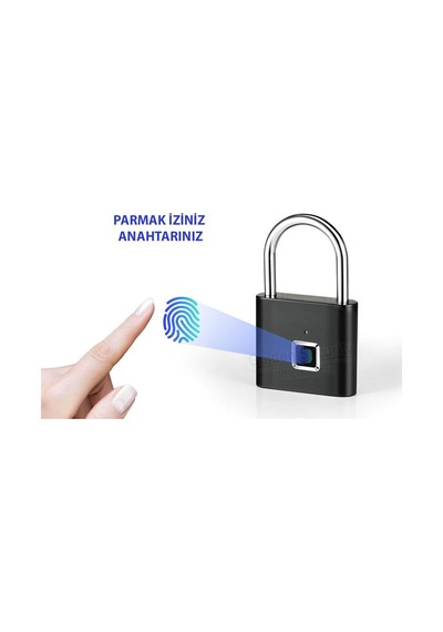 Dailytech Parmak İzi Okuyuculu Asma Kilit Usb Şarjlı