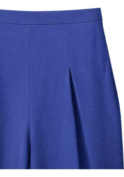 Mixray 4774 Kadın Bol Paça Pileli Pantalon Lacivert