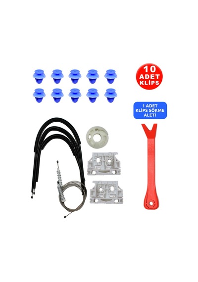 Citroen C5 2008-2016 Sag Ön Cam Kriko Tamir Seti (10 Klips + Apar 73144900