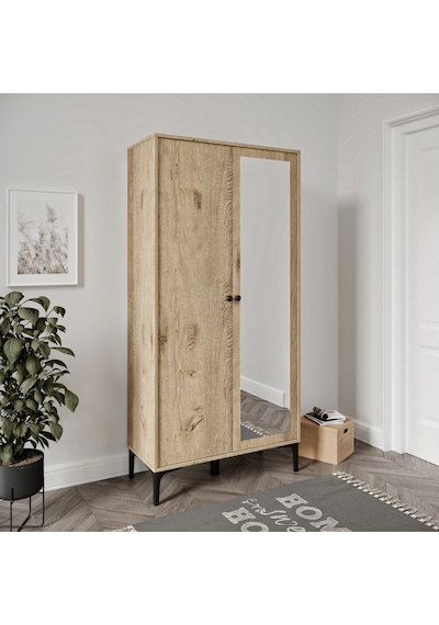 Massimo Aynalı,kapaklı,raflı Portmanto/ayakkabılık %100mdf