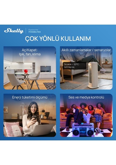 Shelly Wall Display Xl Akıllı Ev Kontrol Paneli Siyah