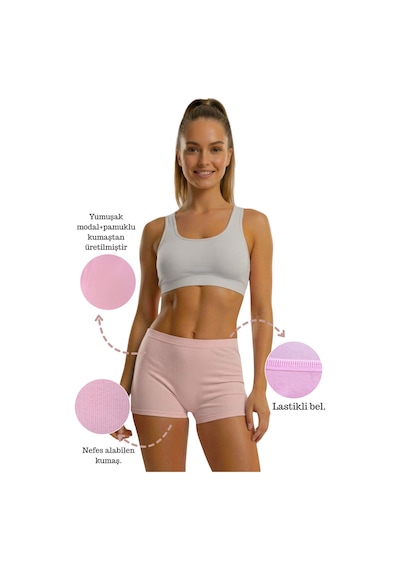 Sensu Kadın Üçlü Fitilli Modal Şort Model-1 Model-1