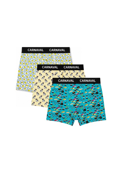 Carnaval Socks Carnaval Food Mood Erkek Boxer 3'lü Set Çoklu