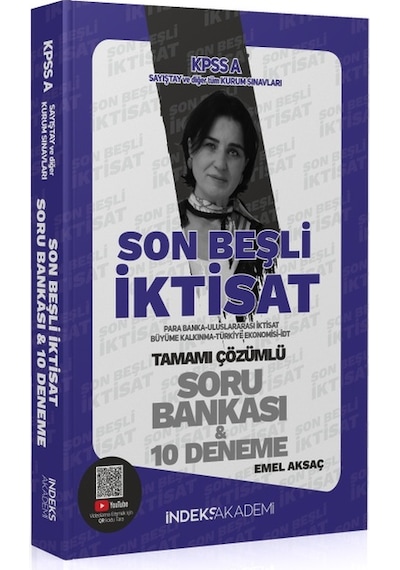 İndeks Akademi Yayıncılık 2025 KPSS A Grubu İktisat Son Beşli Soru Bankası ve 10 Deneme Çözümlü – Emel Aksaç