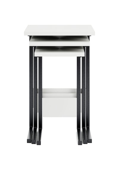 Zg3 Metal Zigon Sehpa 3'lü Beyaz