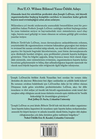 Bilincin Tarihi Insan Beyninin Gelişiminin 4 Milyar Yıllık Hikayesi - Joseph Ledoux