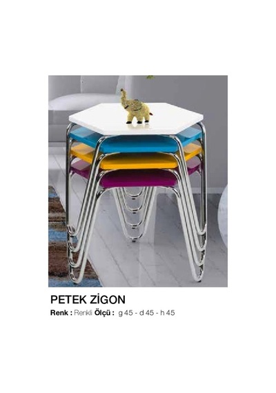 Zigon Osm Petek Model Metal Nikelaj V Ayak Çok Renkli Tabla Itina (410190504)