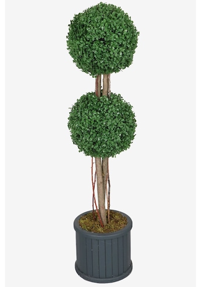 Yapay Çiçek Deposu Oval Çıtalı Saksıda Yapay 2 Katlı Şimşir Ağacı 110 Cm