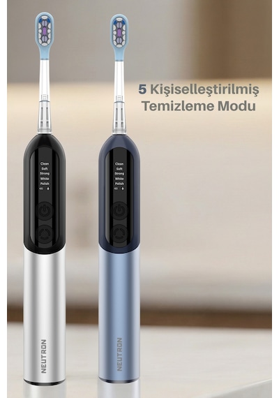 Şarjlı Sonik Diş Fırçası, Dijital Ekranlı Şarjlı Diş Fırçası Silver