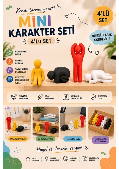 Meccha Chameleon 4'lü Renkli Mini Karakter Seti - Dekoratif Masaüstü Figür, Pla 3d Baskı, Farklı Pozlarda Hediyelik Figür Seti Meccha Chameleon 4'lü Renkli Mini Karakter Seti - Dekoratif Masaüstü Figür, Pla 3d Baskı, Farklı Pozlarda Hediyelik Figür Seti
