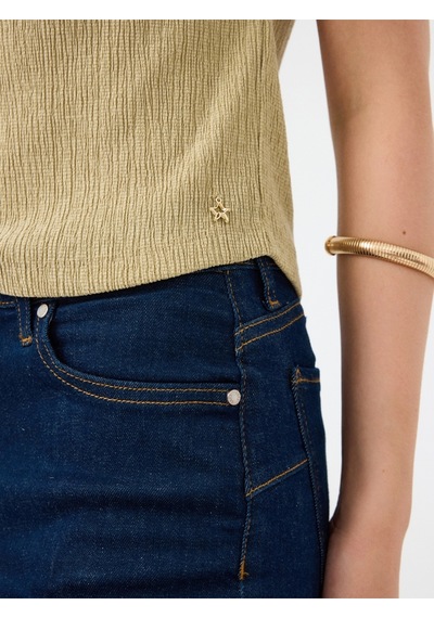 Slim Fit Kadın Bluz K.kol Haki