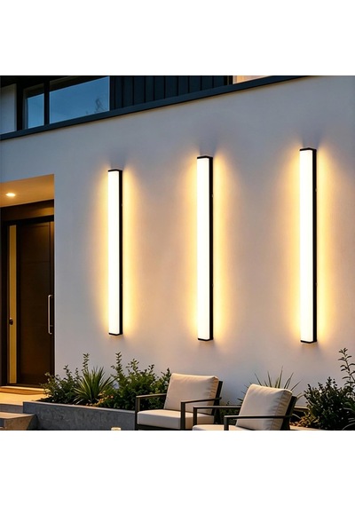 Tr Uzun Dış Mekan Duvar Lambası Led Alüminyum Ip65 Su Geçirmez Modern Duvar Lambası Villa Teras Bahçe Koridor Mer