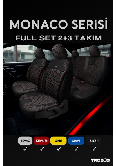 Audi A-5 Quattro 2015 - 2019 Monaco Serisi Eviza Siyah Koltuk Kılıfı