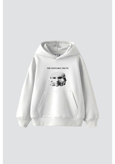 The Ineffable Truth Baskılı Oversize Unisex Premium Beyaz Beyaz