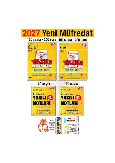 8. Sınıf 2027 Yazılı Denemeleri 1. 2. Dönem Yazılı Denemeleri Ve Notları