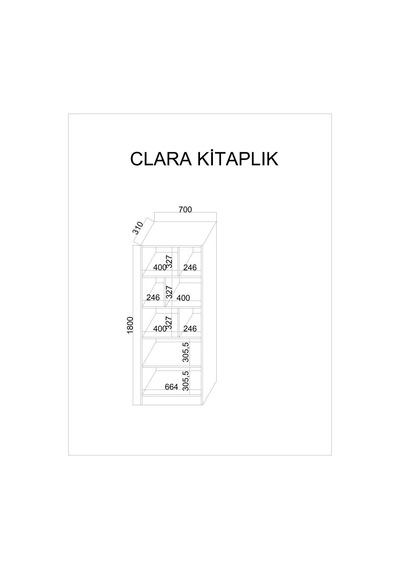 Kuzeylife Clara Kitaplık Beyaz