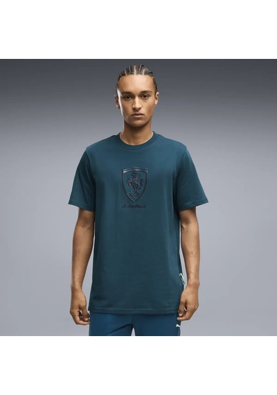 Puma Ferrari Tonal Shield Tee Yeşil Erkek T-shirt