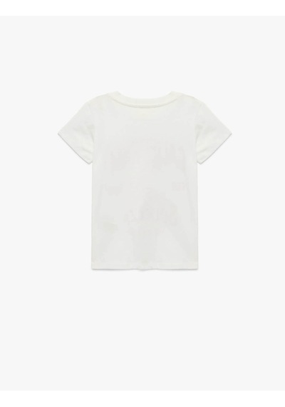 Koton Baskılı Ekru Kız Çocuk T-shirt 6skg10039ak Ekru