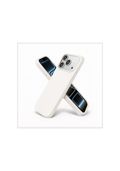 Apple Uyumlu iPhone 17 Pro Max / 18 Pro Max Kılıf Renkli Lansman İçi Kadife Yumuşak Kamera Yükseltili Silikon Beyaz - / 18 Pro Max