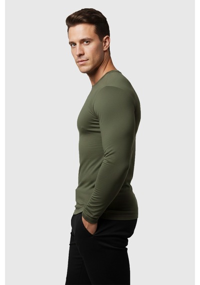 Rizzup Haki Dar Kalıp Likralı %90 Pamuk Erkek Sweatshirt Vücuda Oturan İnce Penye Sweat 2300423 Rizzup Haki Dar Kalıp Likralı %90 Pamuk Erkek Sweatshirt Vücuda Oturan İnce Penye Sweat 2300423